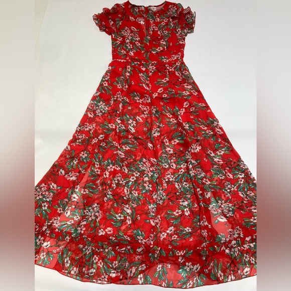 Sugar Lips Red Floral Chiffon Maxi Dress - Picture 5 of 5